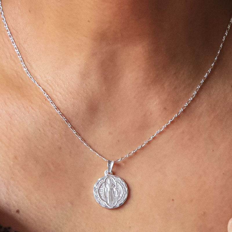 Dije Medalla San Benito de Plata .925 - 3