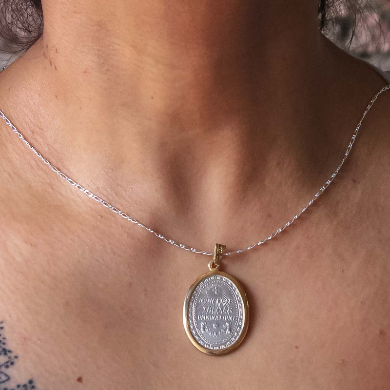 Dije Medalla Virgen de Guadalupe con Chapa de Oro de Plata .925 - 4