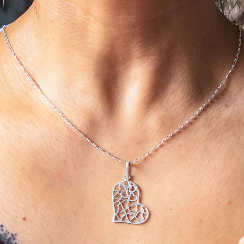 Dije Silueta de Corazones de Plata .925 - 2