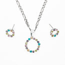 Juego Aretes y Dije Aro con Circonia de Plata .925