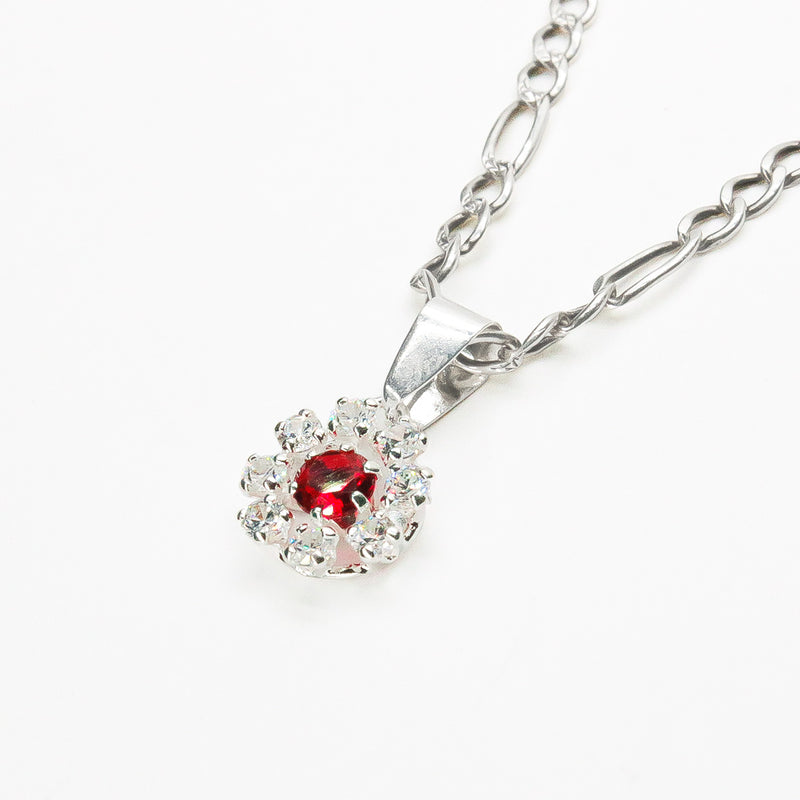 Juego Aretes y Dije con Circonia Flor de Plata .925 - Dije