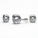 Juego Aretes y Dije con Circonia de Plata .925 - 2