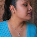 Juego Aretes y Dije con Circonia de Plata .925 - 1