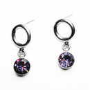 Juego Aretes y Dije con Dona Circonia de Plata .925 - Aretes