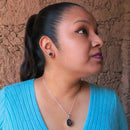 Juego Aretes y Dije con Piedra Geodita de Plata .925 - 1