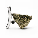 Juego Aretes y Dije con Piedra Pirita de Plata .925 - 2