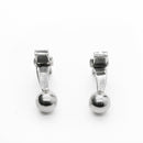 Mancuernilla Barrita Lisa con Amarre de Plata .925 - 2
