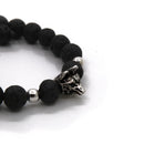 Pulsera con Piedra Volcánica con Cabeza de Animal 2 de Plata .925