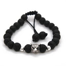 Pulsera con Piedra Volcánica con Cabeza de Animal 3 de Plata .925