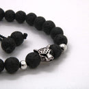 Pulsera con Piedra Volcánica con Cabeza de Animal 4 de Plata .925