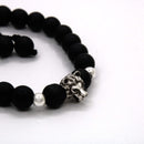 Pulsera con Piedra Volcánica con Cabeza de Animal 6 de Plata .925