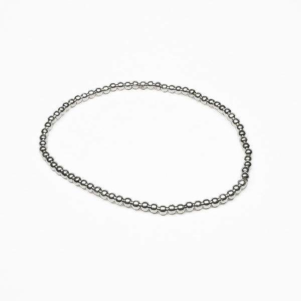 Pulsera Elástica Bolita de Plata .925